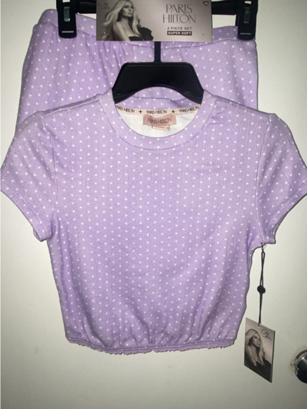 Paris Hilton Lavender Polka Dot Lounge Set